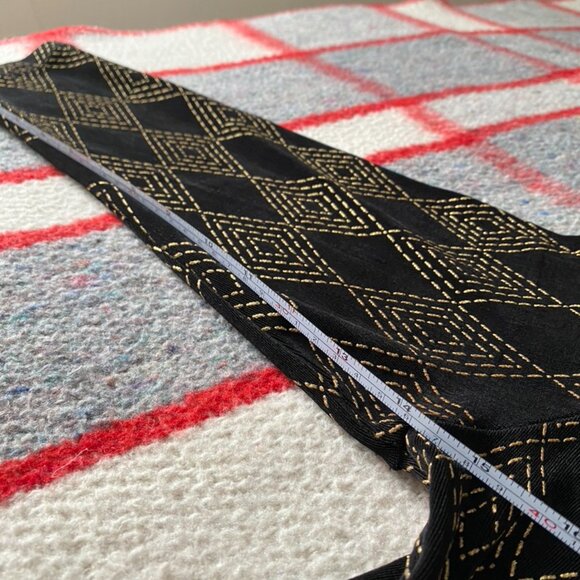 Black/Gold long maxi-style slip on stretch dress Med to Large - Picture 8 of 10